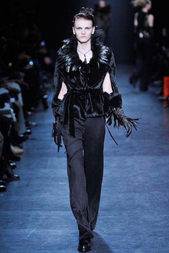 black velvet top with slim pants