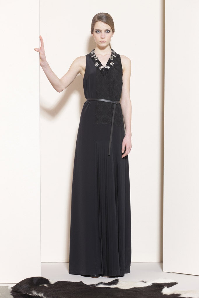 black silk sleeveless dress