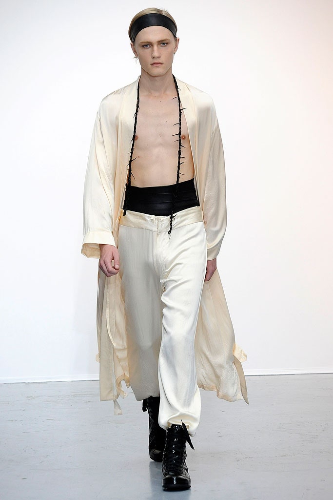 ivory silk long-sleeve relaxed draped flowing coat