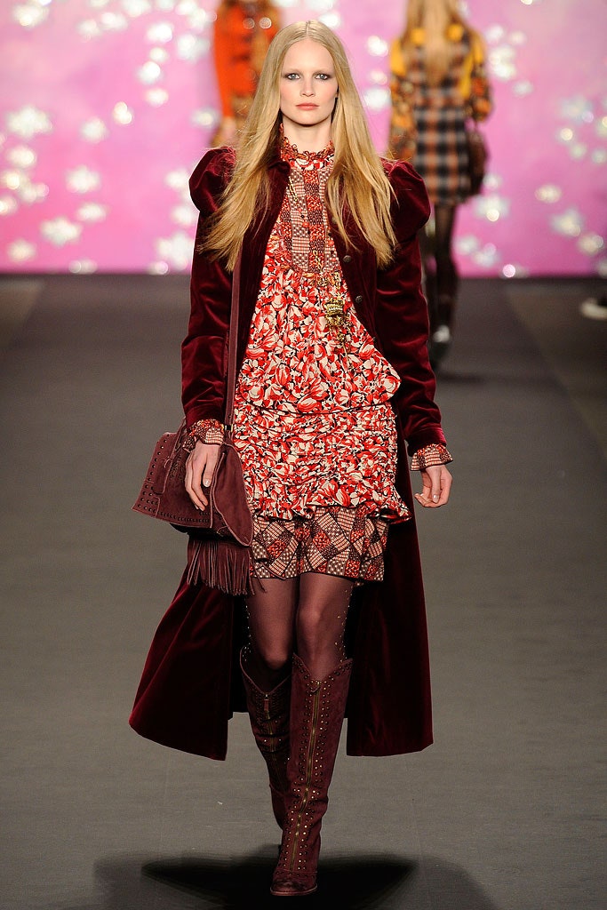 red silk long-sleeve collared fitted ruffled tiered dress