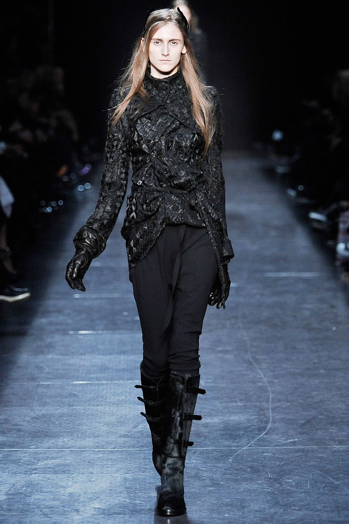 black velvet fitted top with gloves