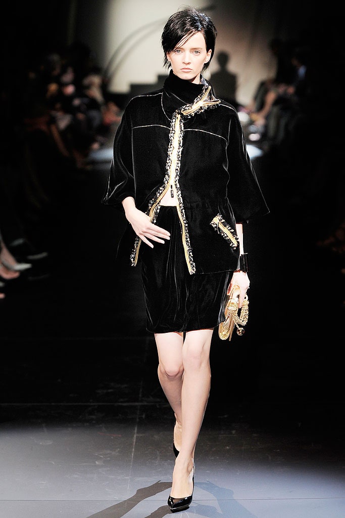 black velvet fitted jacket and mini skirt