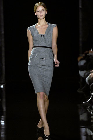 fitted gray cotton dress