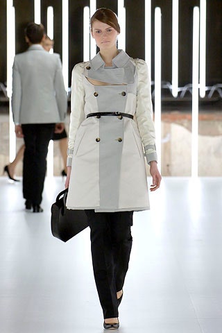 white gray tailored trench coat