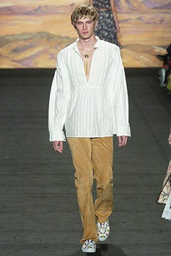 relaxed white shirt with brown pants