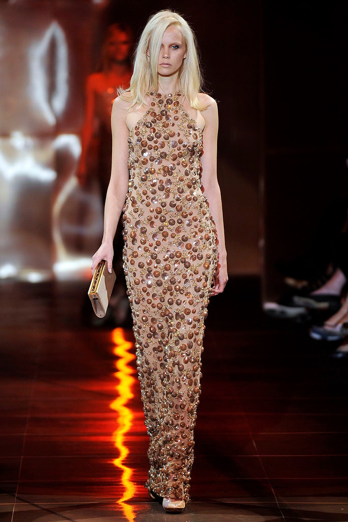 gold embellished sleeveless gown