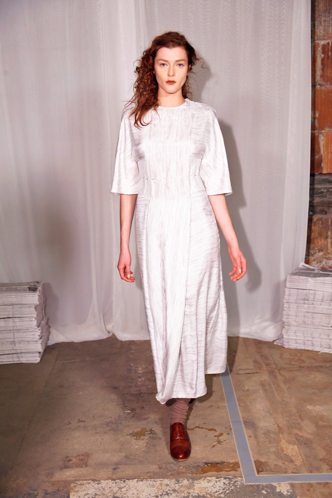 white relaxed midi dress
