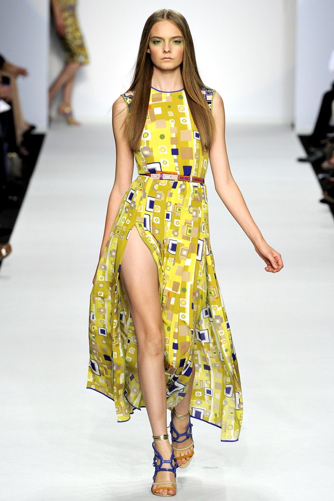 yellow printed midi dress
