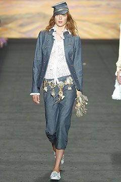 blue denim relaxed cropped pants