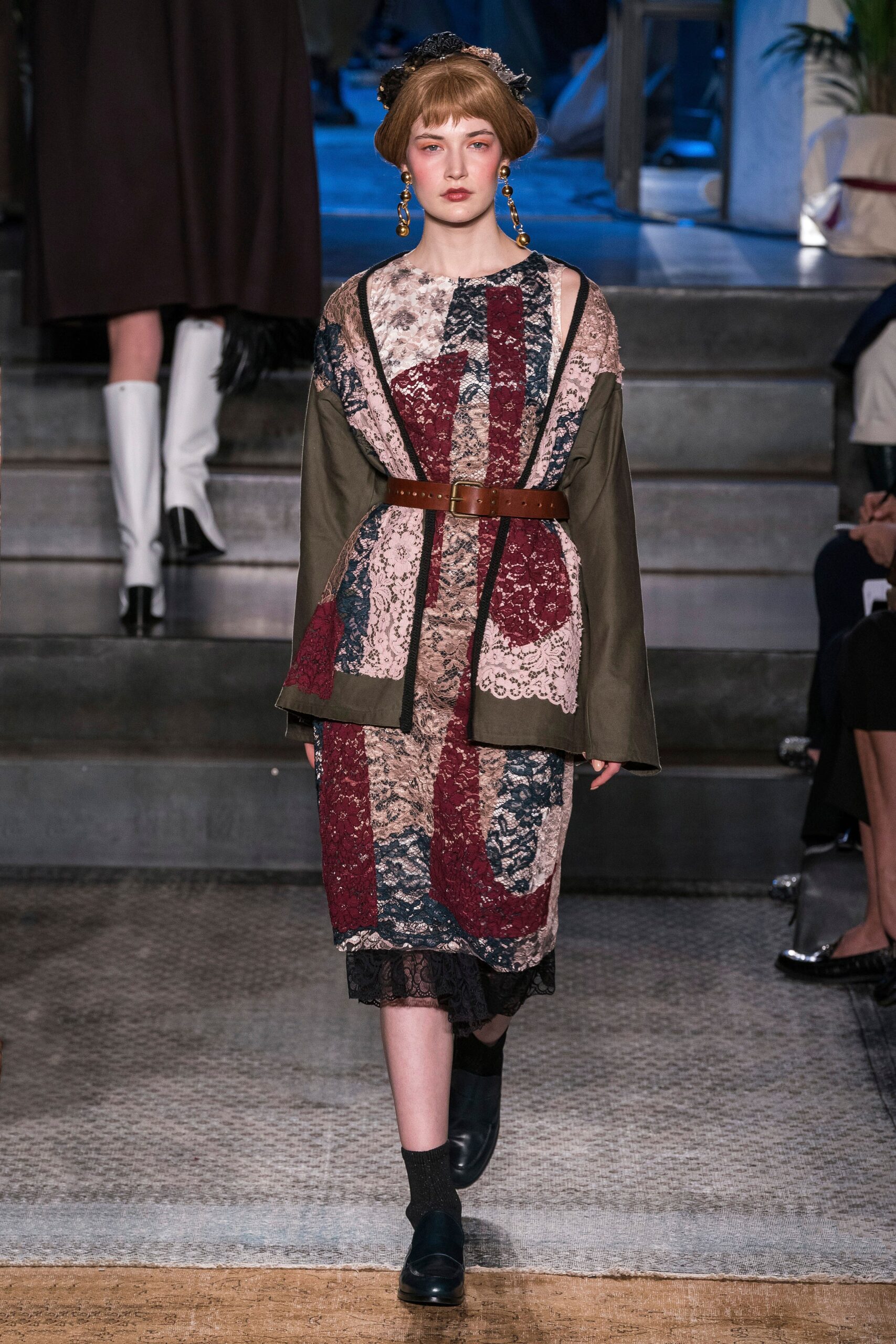 midi dress with layered jacket