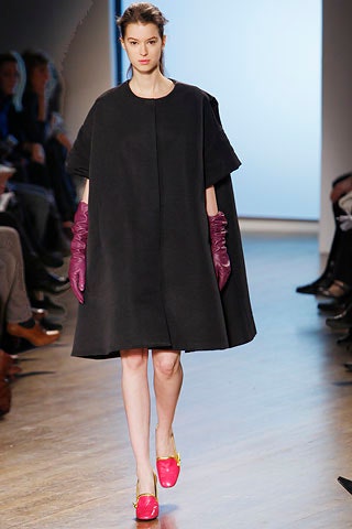 black wool relaxed cape