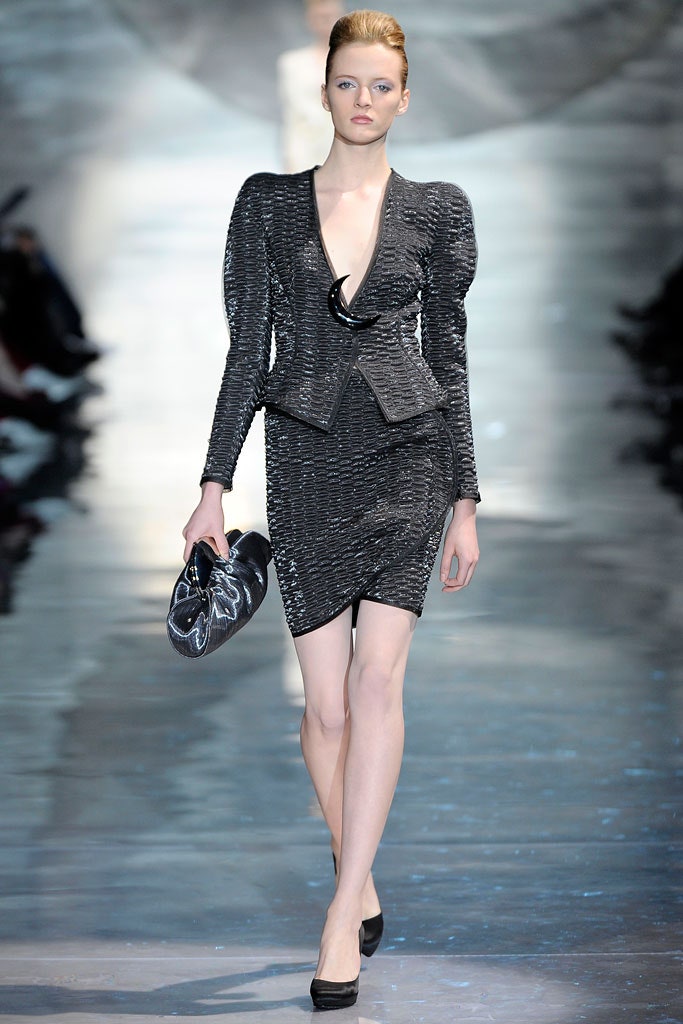 black fitted blazer and pencil skirt