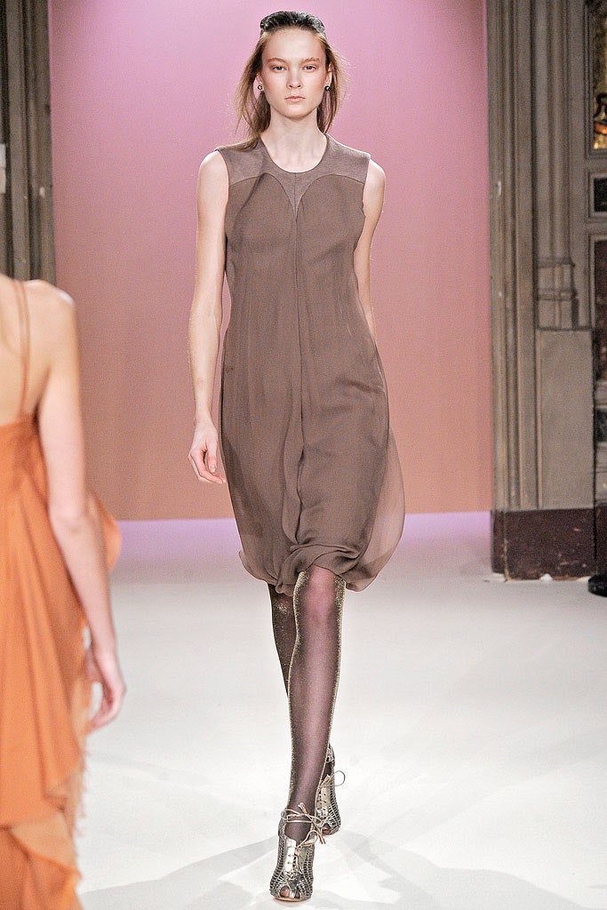 brown silk sleeveless dress