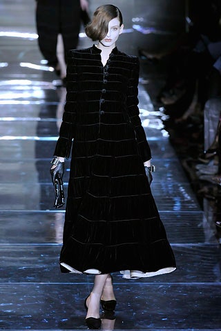 black velvet long-sleeve dress