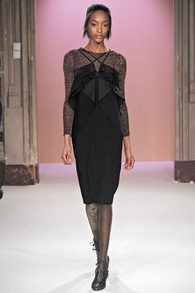 black silk fitted dress