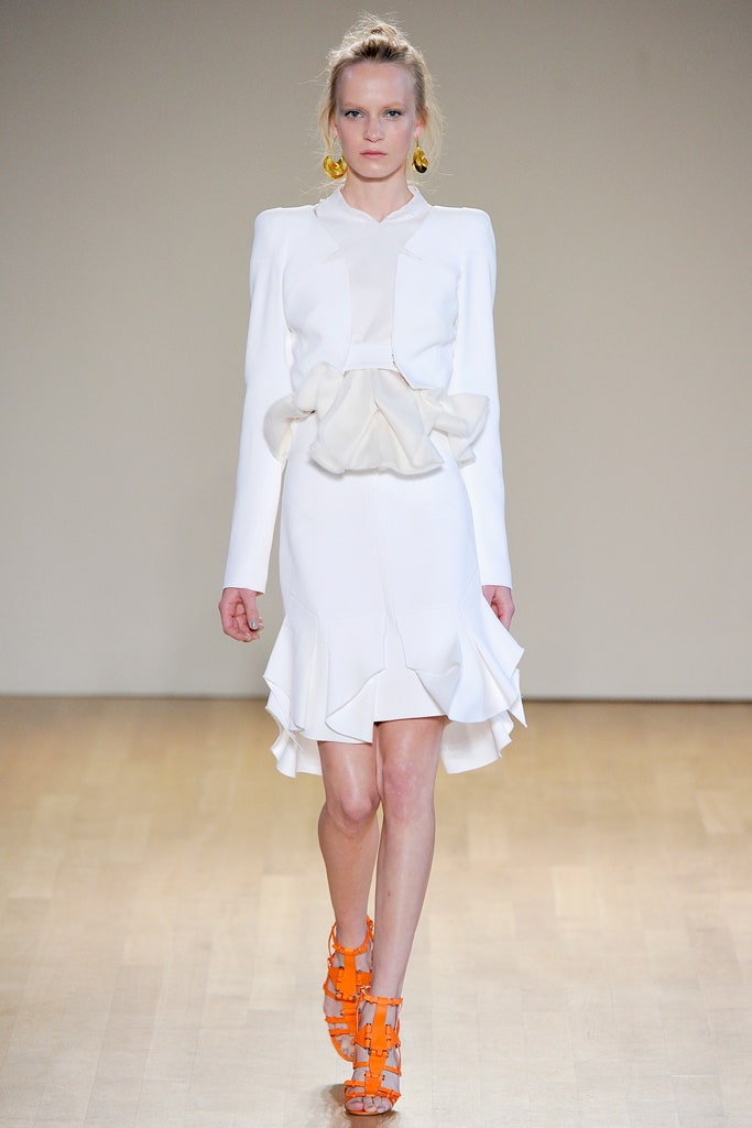 white fitted dress with jacket