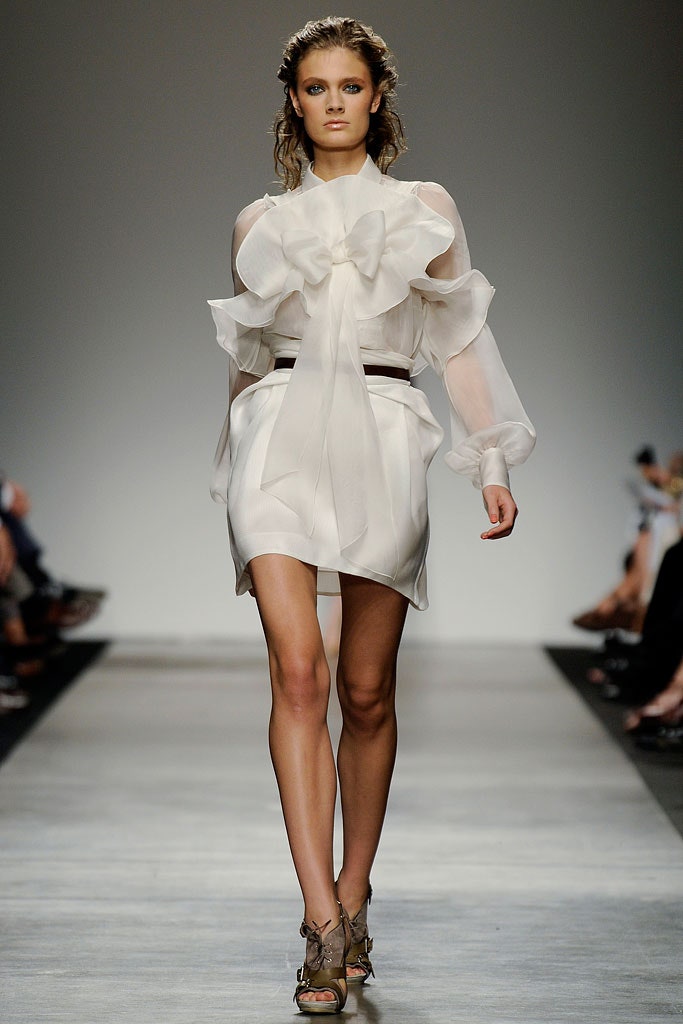 white silk ruffled mini dress