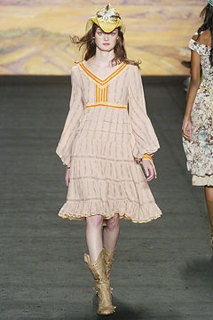 beige cotton long-sleeve v-neck relaxed tiered ruffled dress
