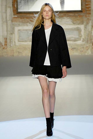 black unknown layered ruffled mini skirt