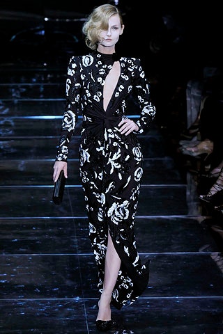 black and white floral gown