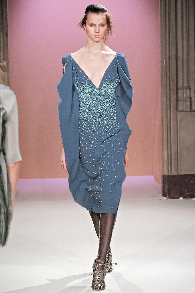 blue silk sleeveless dress