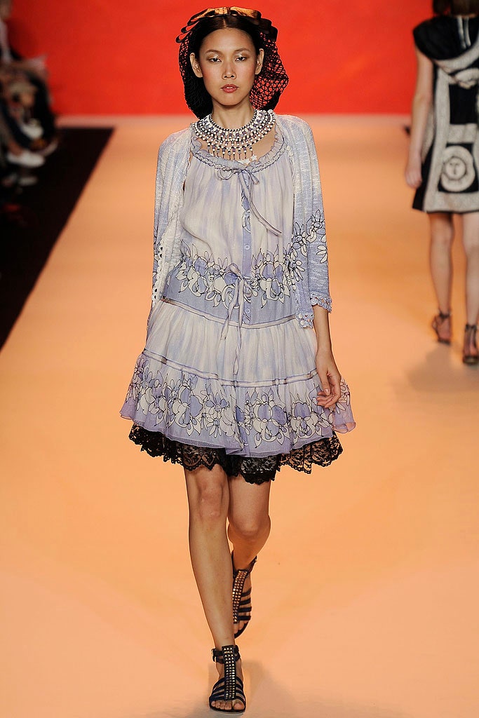 purple embroidered mini dress with cardigan