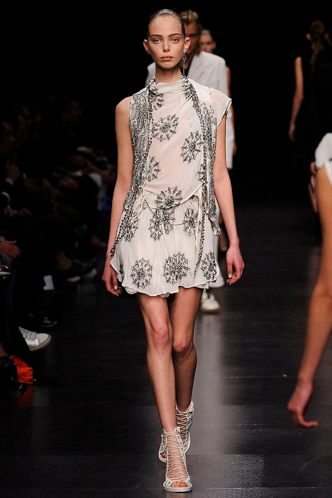 white silk sleeveless v-neck fitted embroidered layered dress