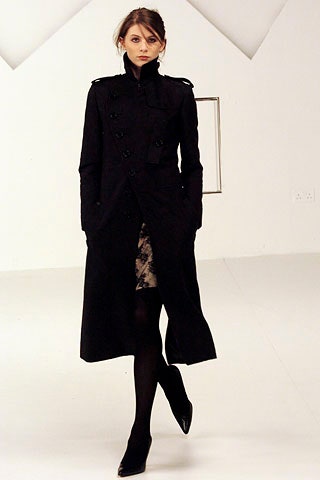 fitted black wool coat