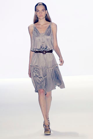 gray silk sleeveless dress