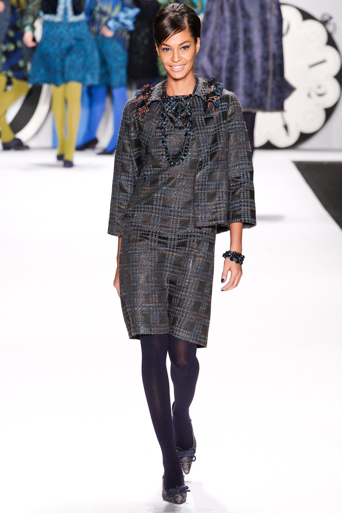 blue tweed fitted dress