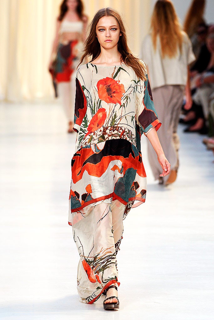 multi-colored flowing maxi dress