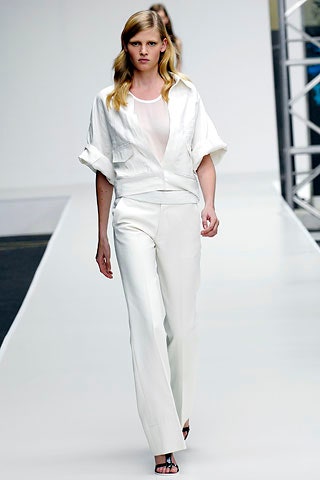 white relaxed jacket with tailored pants