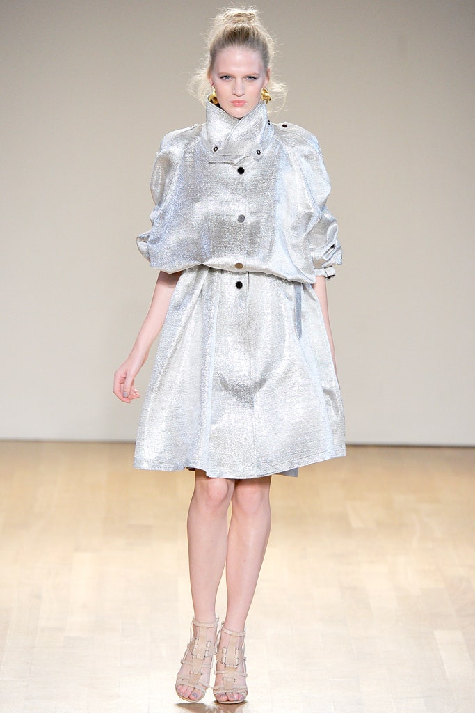 silver metallic relaxed dress