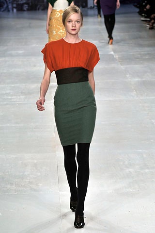 red and green fitted dress