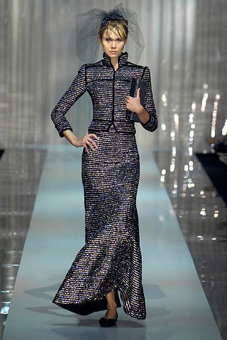 black multi silk gown and jacket