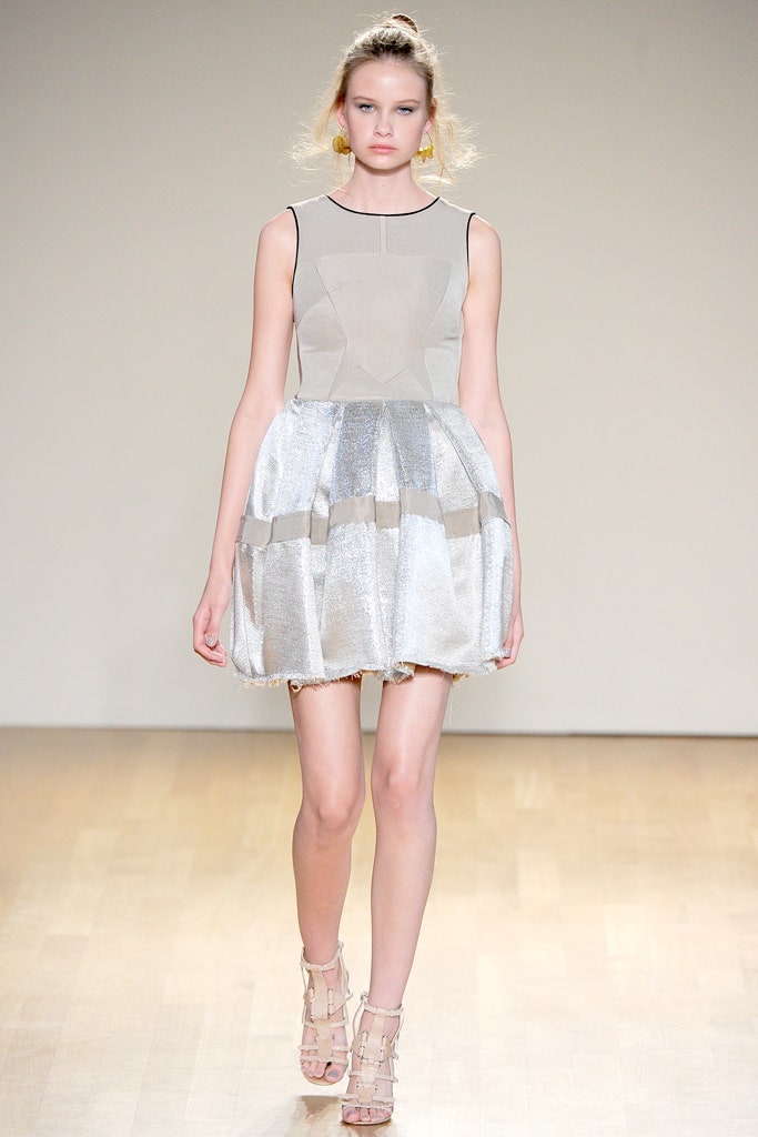 gray silver pleated mini dress