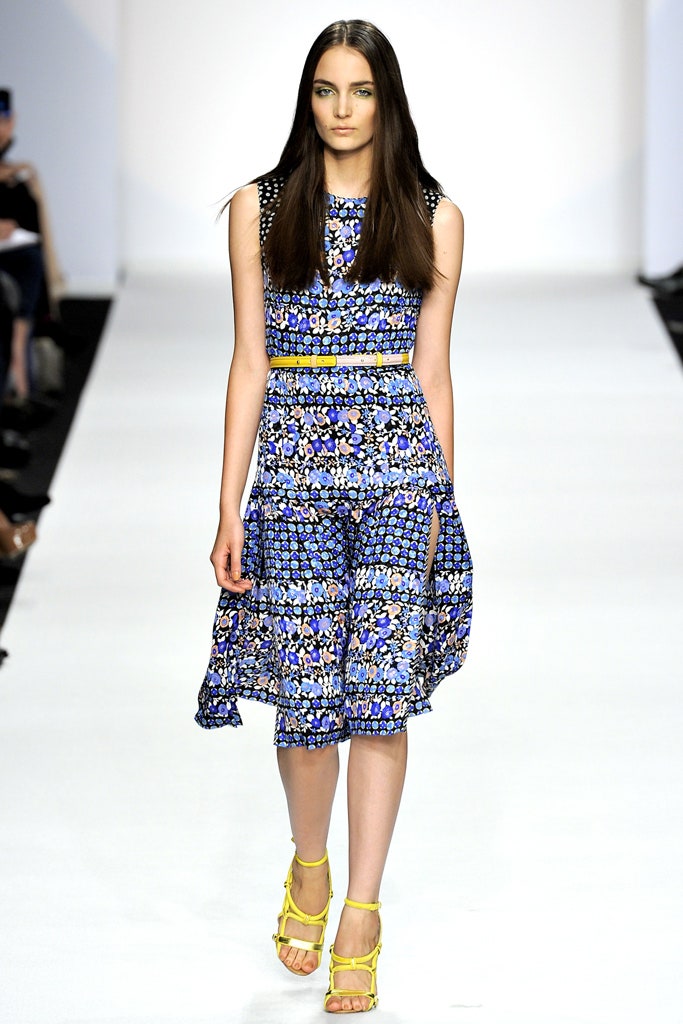 blue printed midi dress