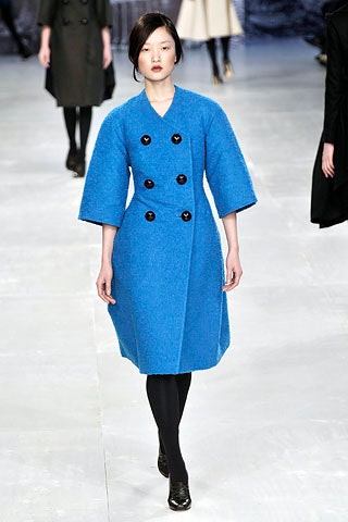 blue wool structured coat