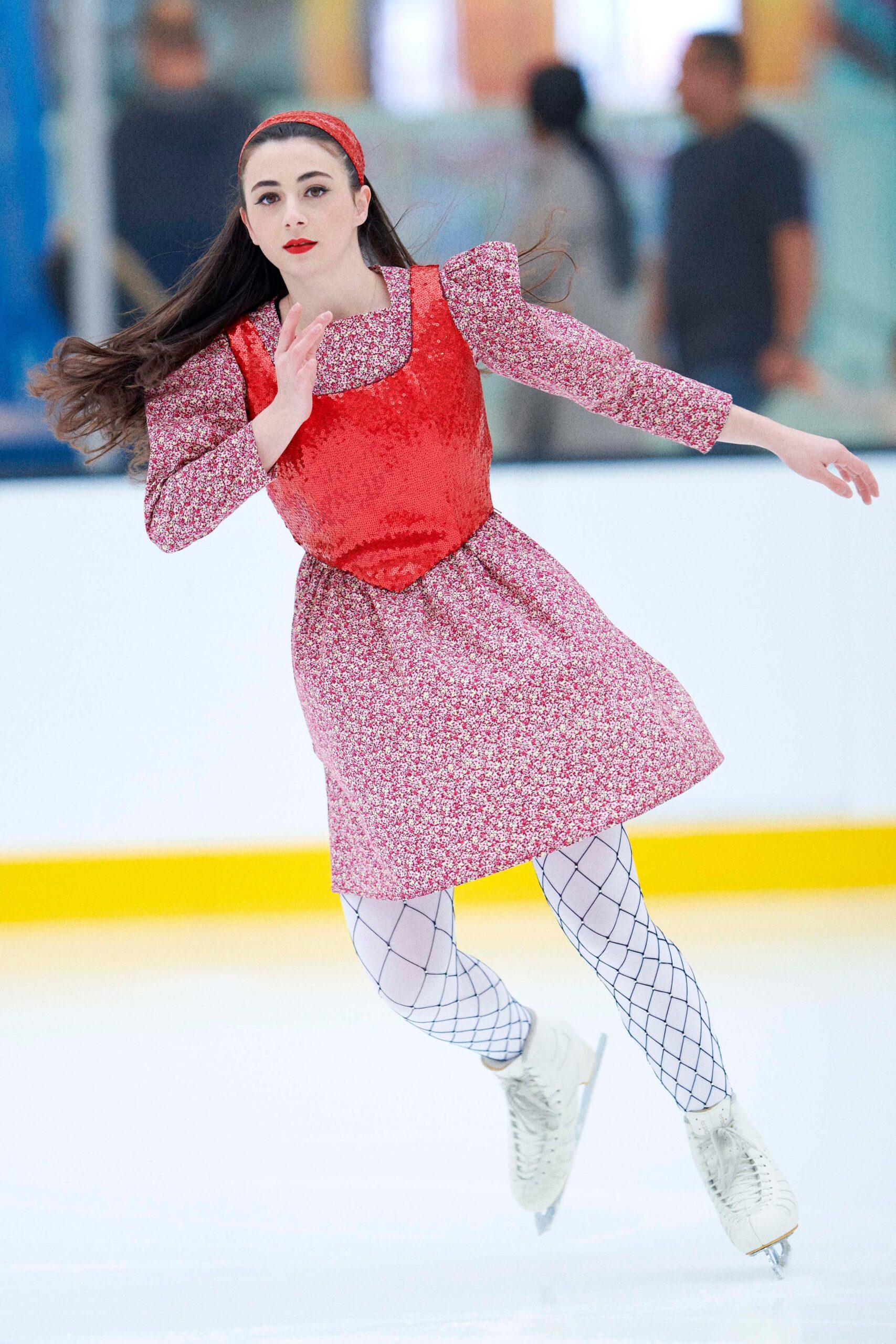 red floral mini dress