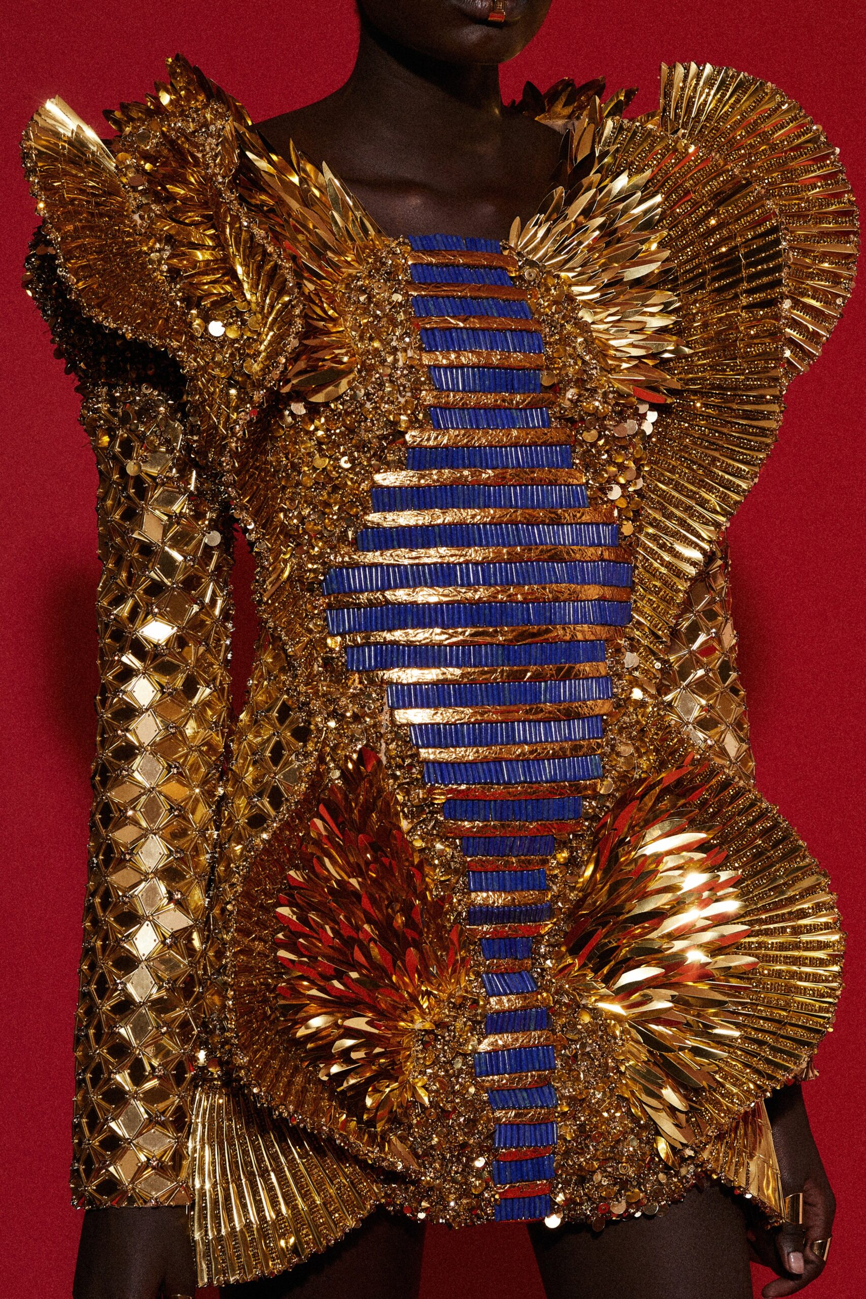 gold metallic embellished dress