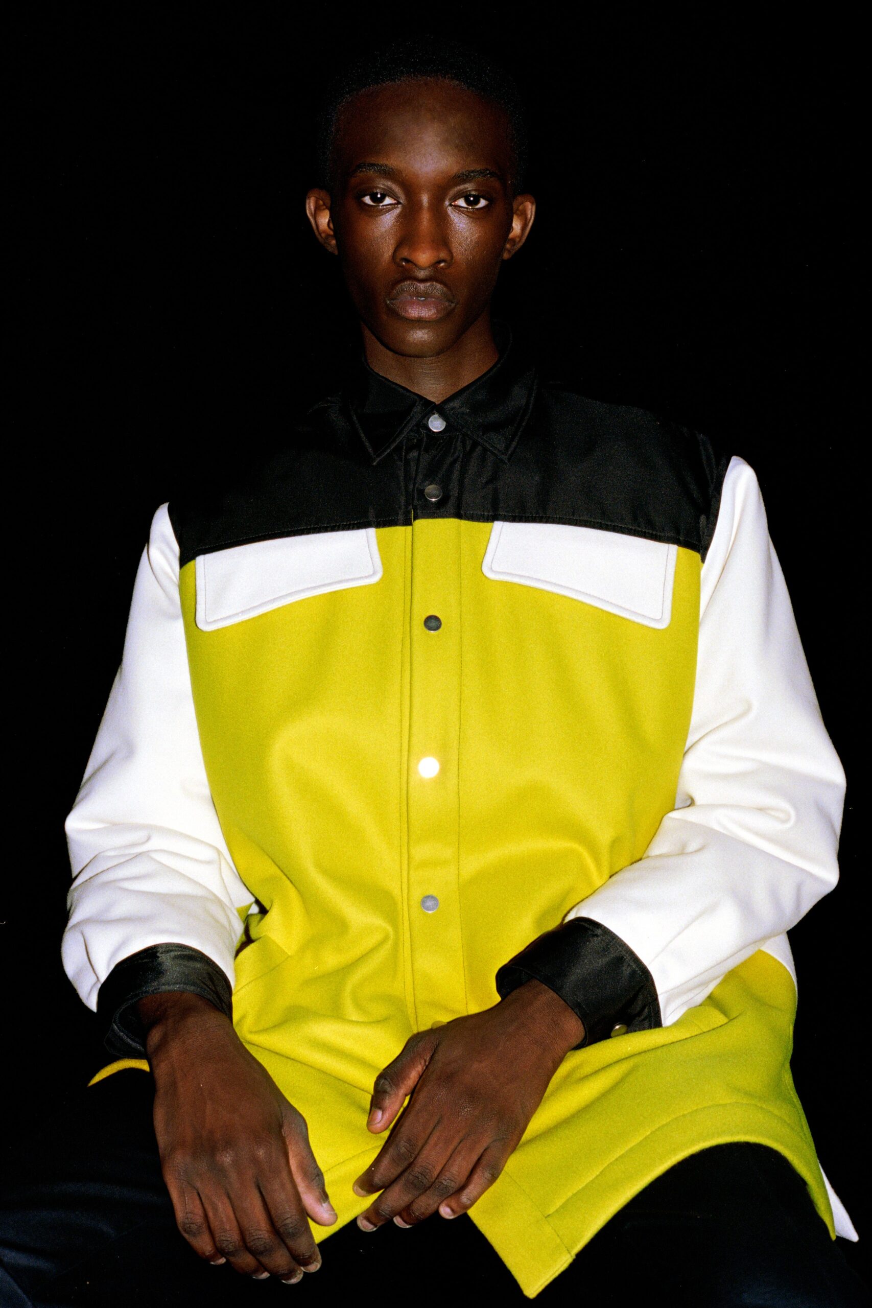 color-blocked relaxed jacket