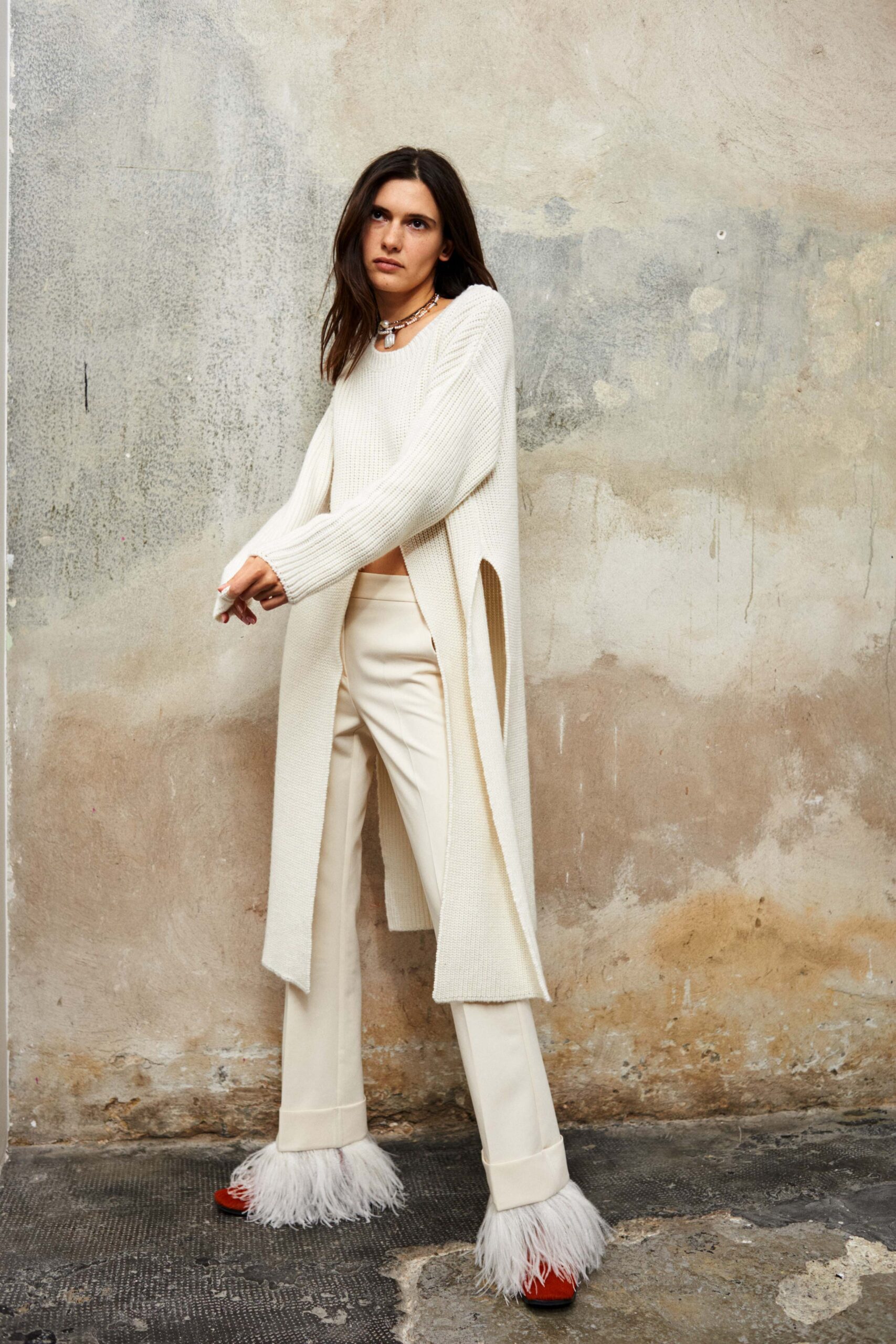 ivory oversized knit sweater