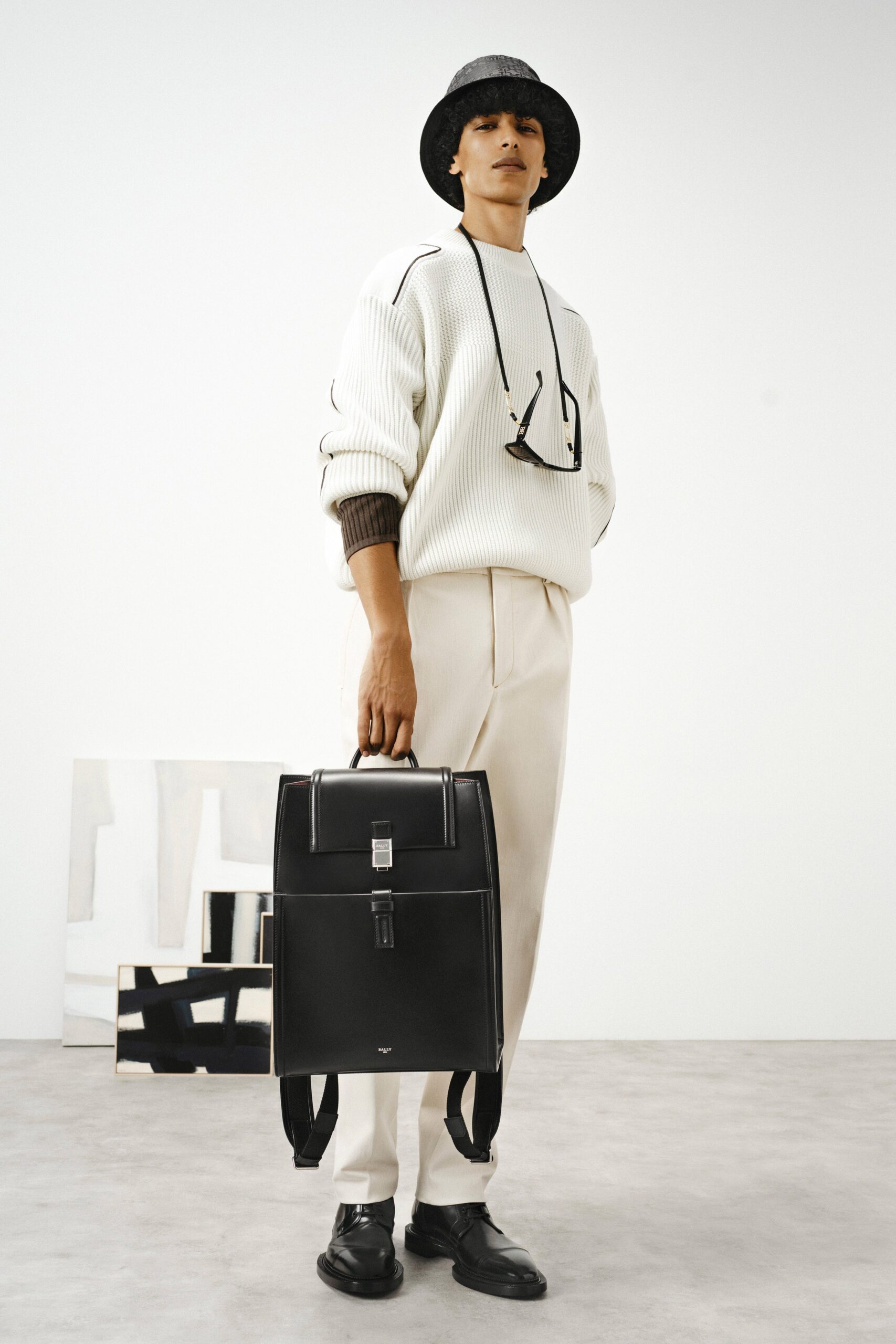 black leather bag