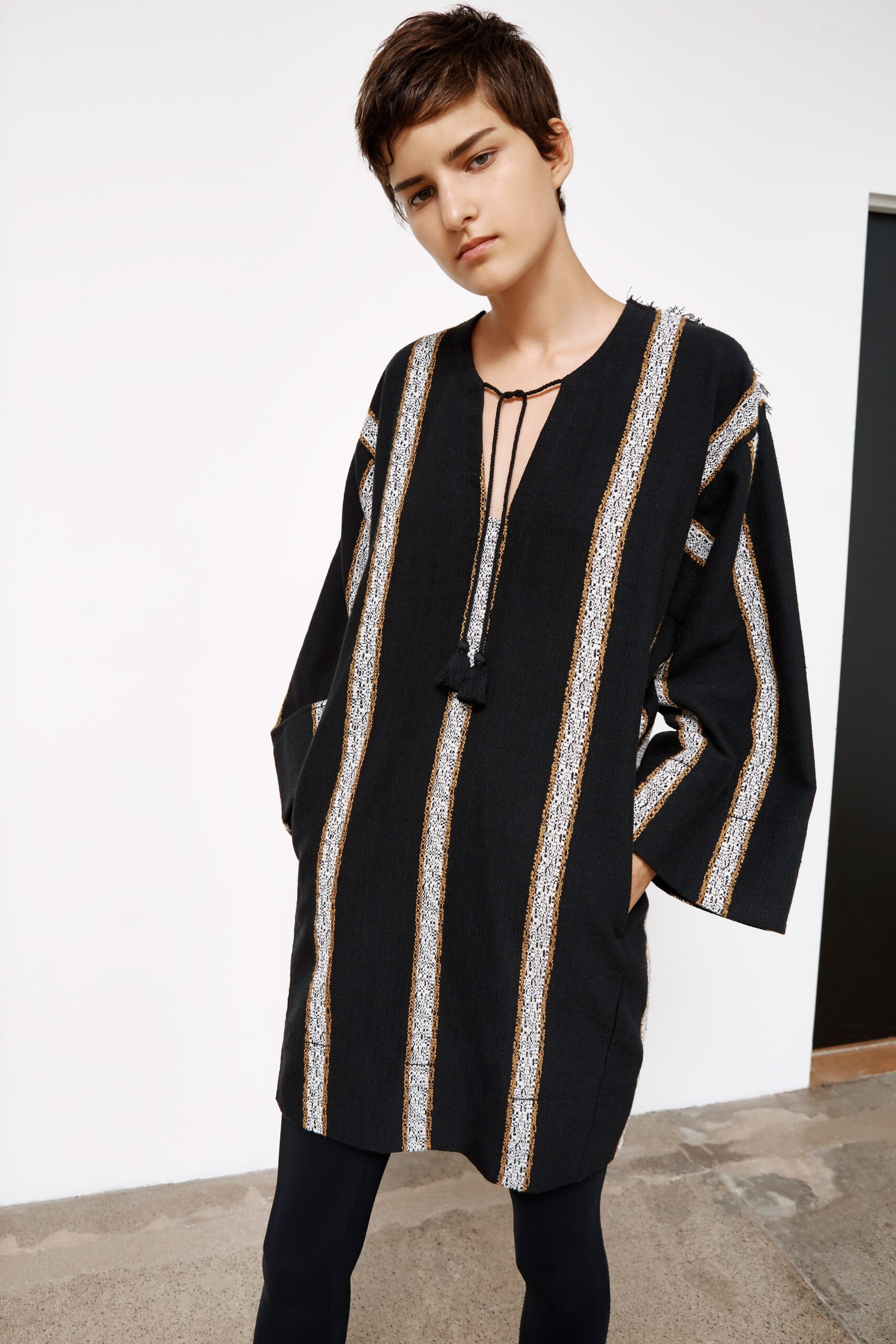 black relaxed tunic with leggings