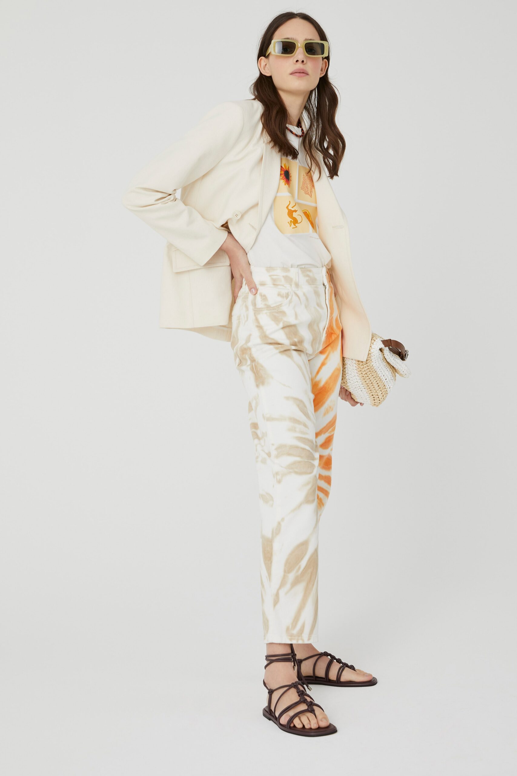 ivory tailored open-front blazer