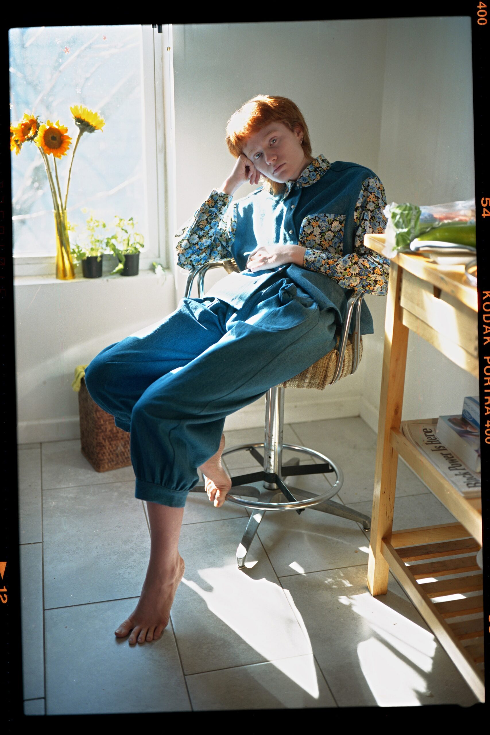 relaxed blue cotton shirt and pants