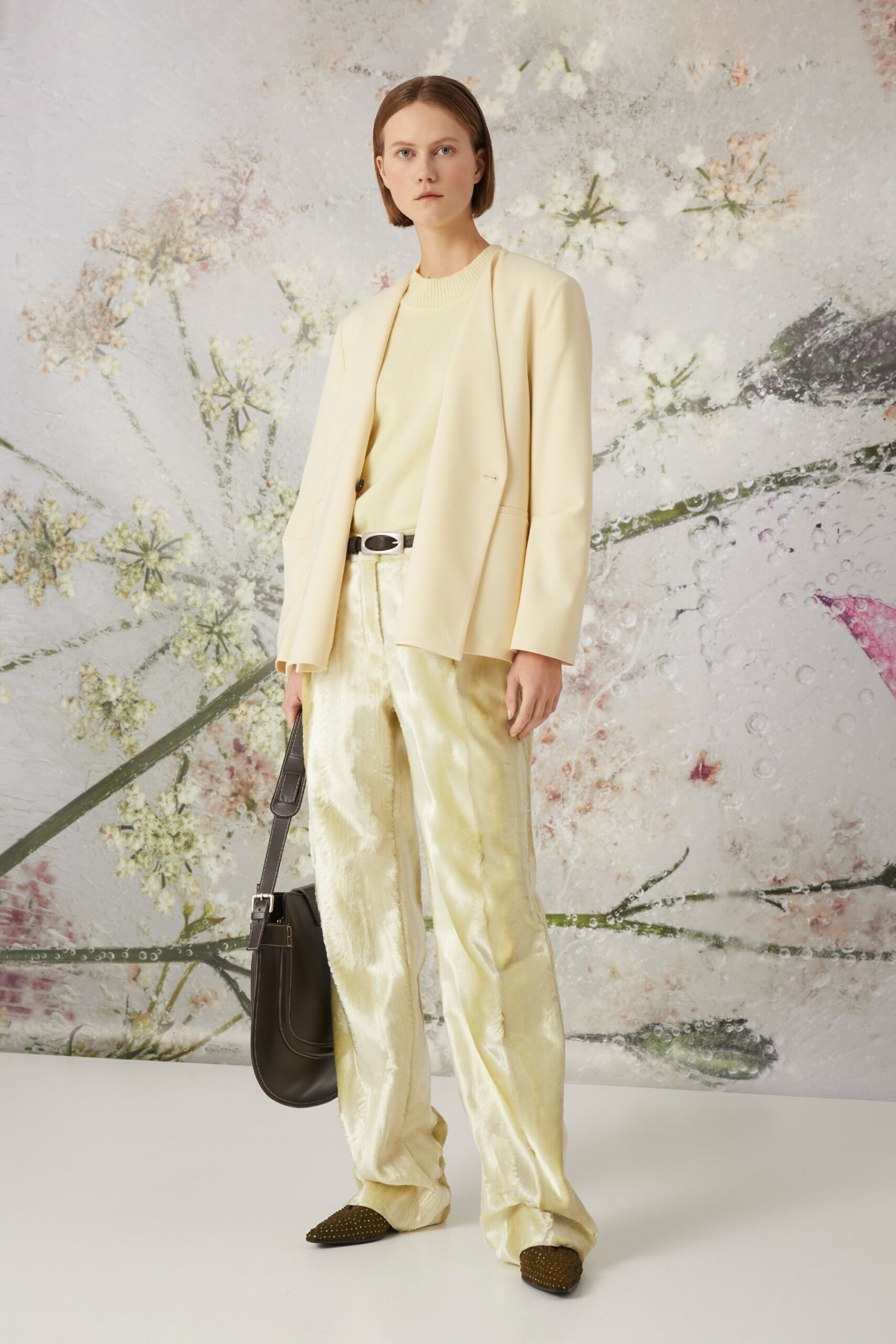 ivory tailored open-front blazer