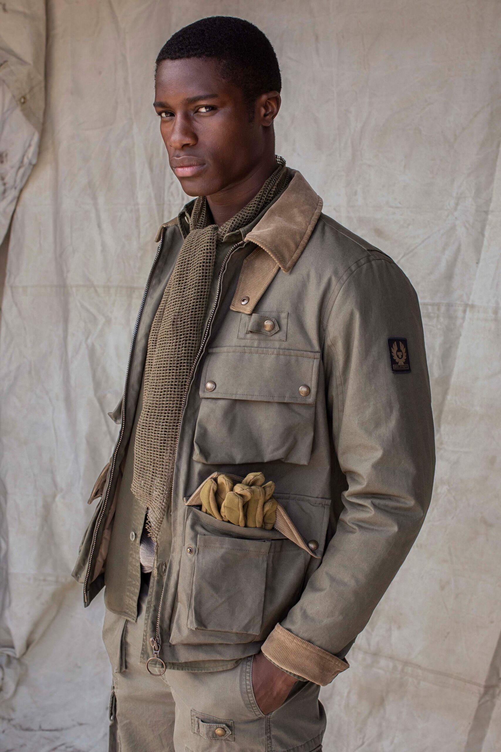 green utility pocket jacket