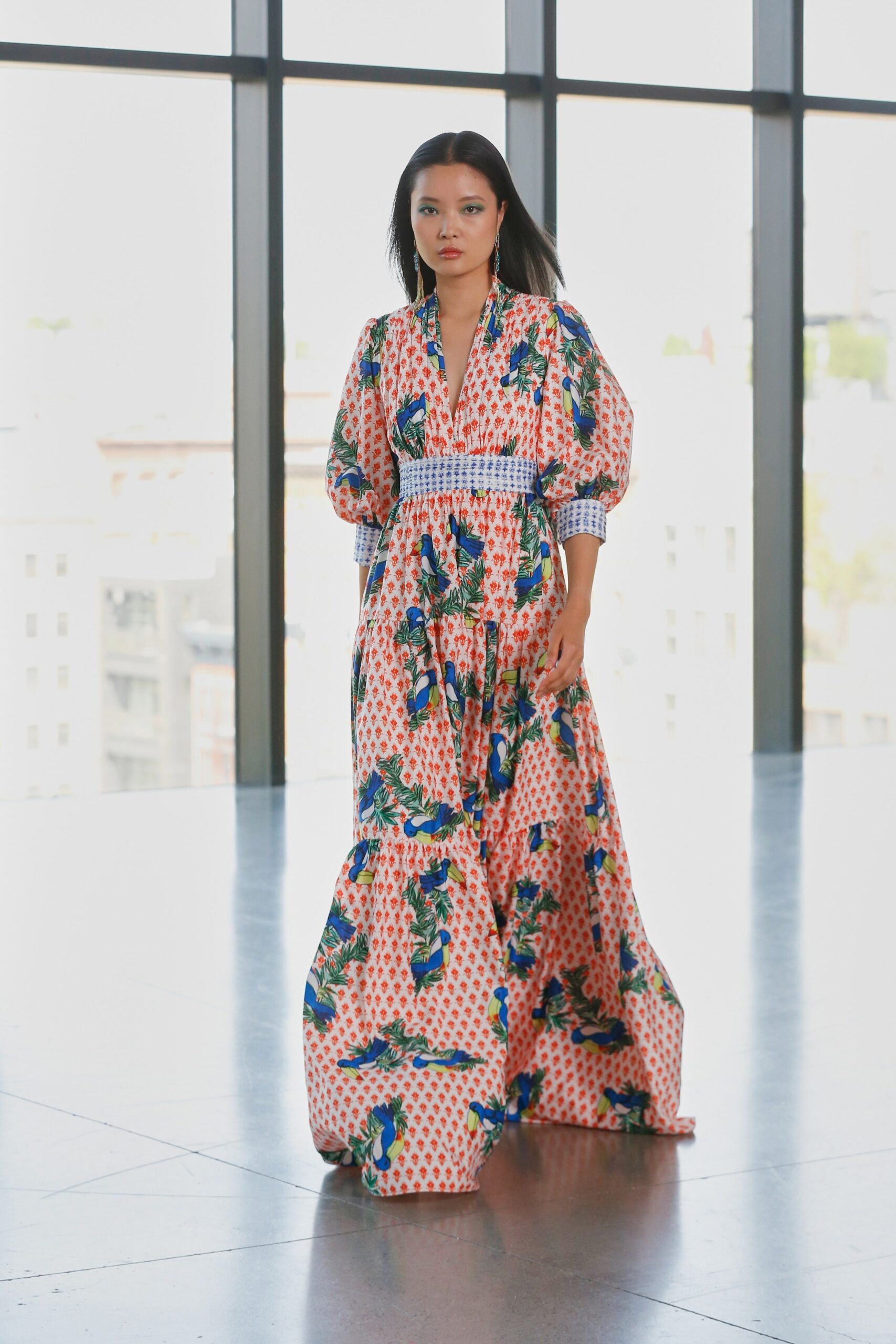 relaxed pink floral maxi dress