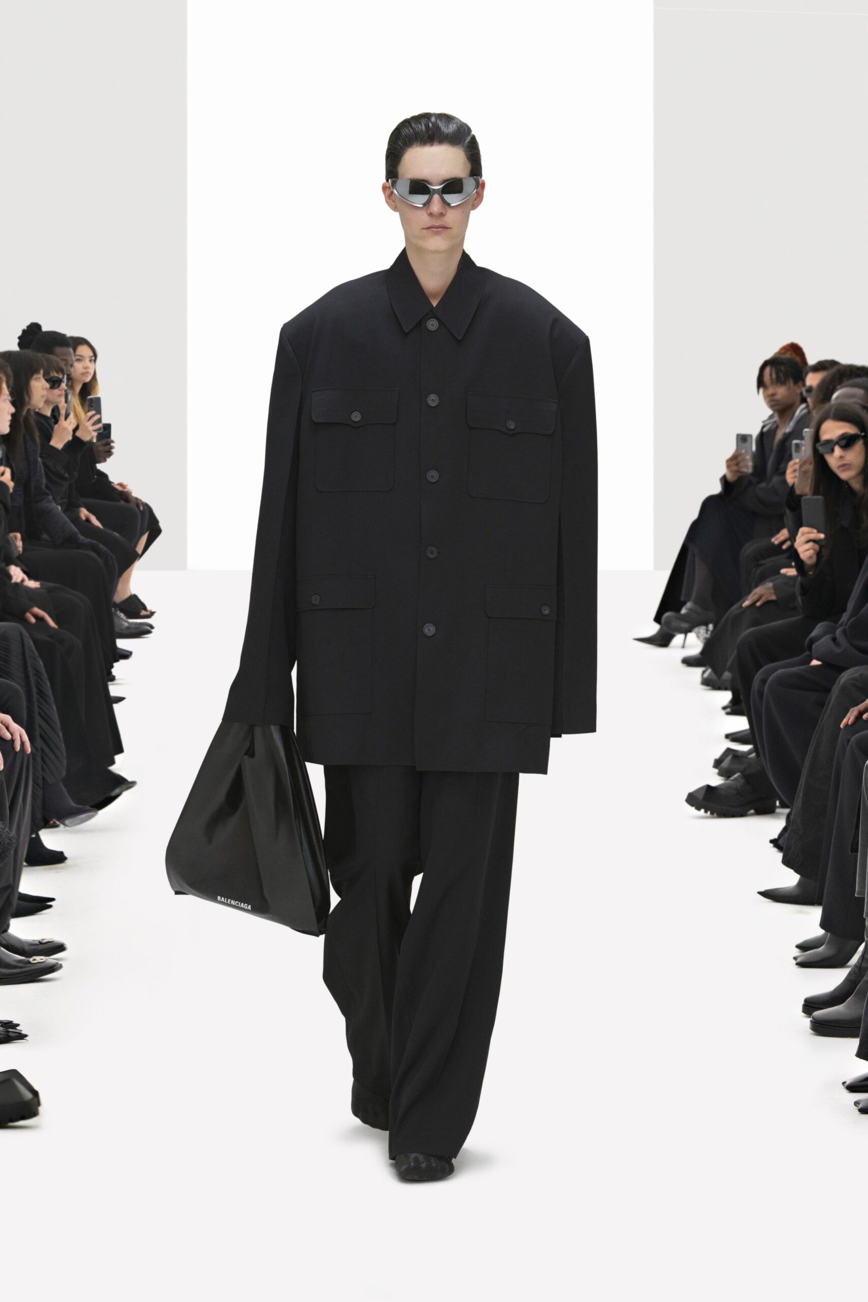oversized black jacket and pants